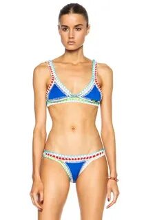 KIINI Tuesday Poly-Blend Bikini Top in Royal Multi FWRD