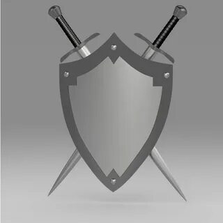 Shield and sword 3d model, Shield, Render image