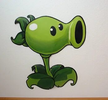 peashooter plant wall mural decal by ChrysalidesDesigns on Etsy.