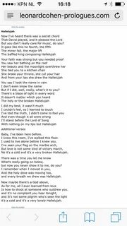 Leonard Cohen - Hallelujah lyrics