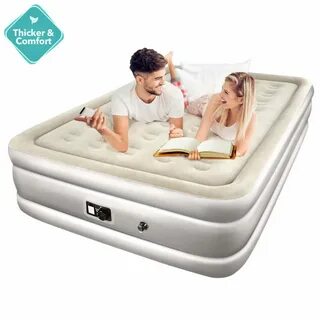 TOPELEK Queen Air Mattress, Airbed with Built-in Electric Pu
