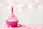 pink cupcake candle - Google Search Happy birthday cake imag