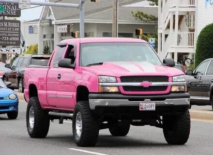 lifted Chevrolet Sierra truck nice pink color Lifted trucks,