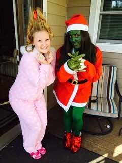 Cindy Lou who and the grinch DIY Halloween costumes! Couple 