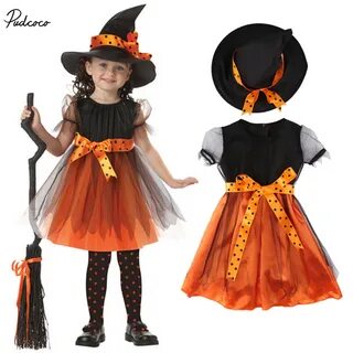 Pudcoco Хэллоуин ведьмы Карнавальная одежда для малышей праз