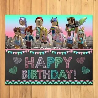 Girl Roblox Happy Birthday Sign Pink Roblox Birthday Party E