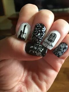 Rock and roll nails for a Saturday night in Seattle! Funky n