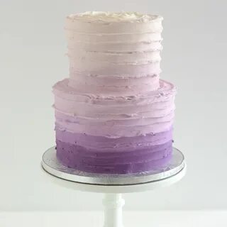 Jeanette's Cakes - Purple and white ombre two tier buttercre