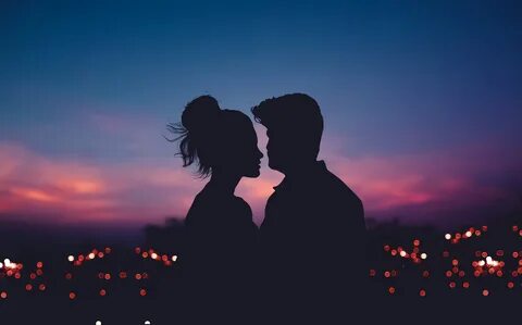 Couple Wallpaper 4K, Silhouette, Lovers, Romantic, Evening s