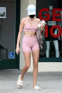 hailey bieber shows off her stunning figure as she hits a ho