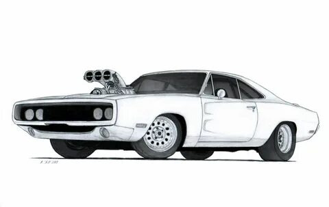 1970 Dodge Charger R/T Drawing by Vertualissimo on deviantAR