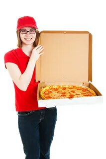 Pizza Home Delivery on White Stock Photo - Image of junk, ma