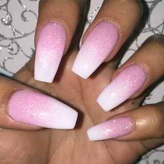 Nails coffin nails baby boomers pink and white not polish gl