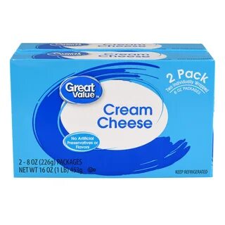 Great Value Cream Cheese, 8 oz, 2 count - Walmart.com