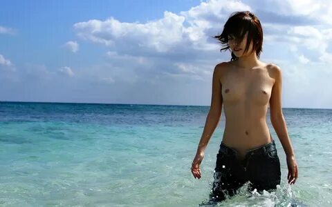 Topless young asian girl