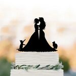 Лесбийская Свадебная искусственная кошка топпер для торта с 