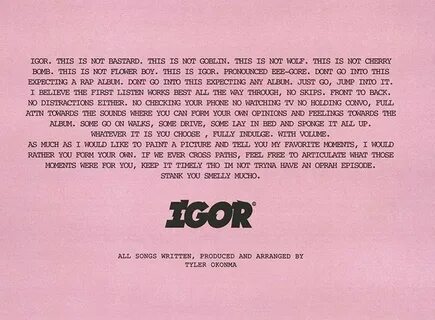 Tyler, The Creator - IGOR - RadioUTD