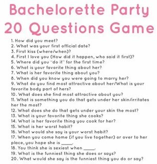 20 questions for a bachelorette party. So fun! via Meals & M