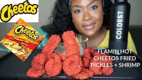 HOT CHEETO FRIED PICKLES AND SHRIMP MUKBANG EATING SHOW - Yo