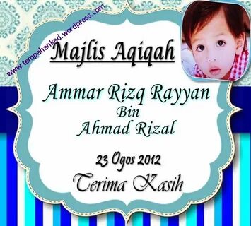 Tempahan Kad Majlis Cukur Jambul dan Aqiqah Just another Wor