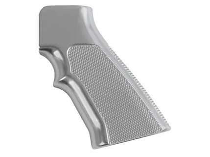 AR-15 / M16: Checkered Aluminum Grip - Brushed Gloss Clear A