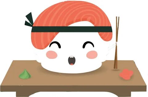Welcome Sushi - Cute Cartoon Japanese Food - (1068x742) Png 