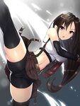 Safebooru - 1girl :o ass bike shorts black hair black legwea