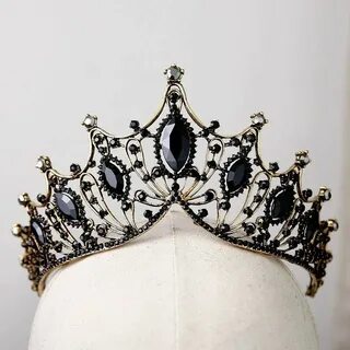 Black Crown Gothic Headdress gorgeous Queen Crown red crysta