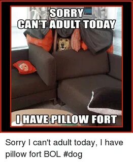 SORRY CANTADUIT TODAY I HAVE PILLOW FORT Sorry I Can't Adult