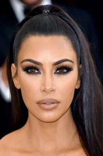 Kim Kardashian Beauty face, Black smokey eye, Hair beauty