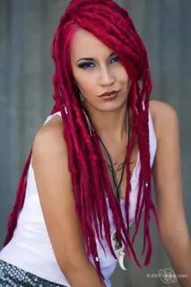 Hot Pink Red dreads, Hair styles, Red dreadlocks