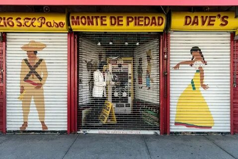 Facade of Dave's Pawn Shop in downtown El Paso, Texas - LOC'