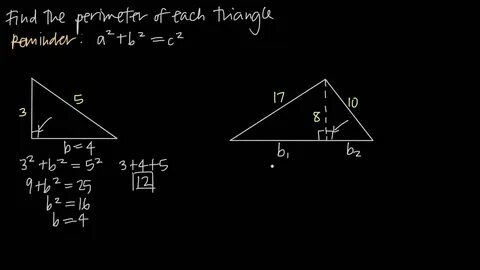 finding perimeter using the pythagorean theorem (KristaKingM
