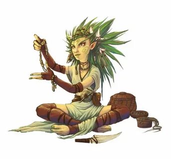 Female Gnome Druid - Pathfinder PFRPG DND D&D 3.5 5th ed d20