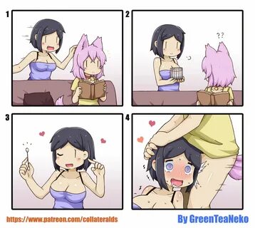 GreenTeaNeko on Twitter: "MonGirl 4koma 155 - Clean your pet