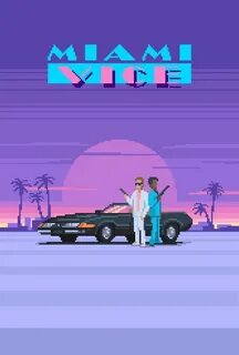 video game retro style animation Pixel art, Miami vice, Vapo