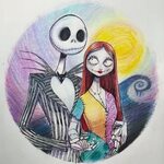 Jack And Sally Drawing - A picture of the characters of a ni