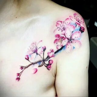 Фото тату сакура на плече 09.02.2020 № 003 -sakura tattoo- t