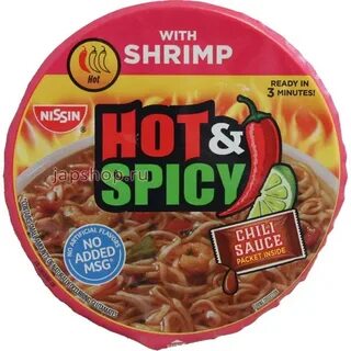 Nissin Bowl Noodles Hot Spicy With Shrimp Лапша быстрого при