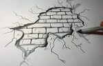 brick wall sketch - Google Search Drawings, Wall drawing, Pa