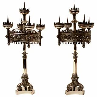 A Pair Of 19th Century Gothic Revival Candelabra at 1stDibs