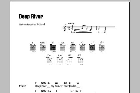 Deep River Sheet Music African-American Spiritual Guitar Cho