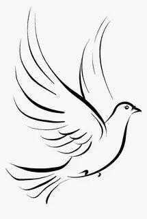 Columbidae Funeral Symbols As Drawing Doves Clipart - Holy S