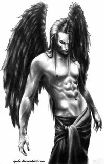 fallen Dark angel, Fantasy art men, Angel art