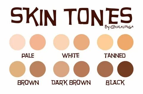 Skin Tones Skin color palette, Skin palette, Skin tones