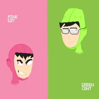 Pixilart - Pink Guy & Green ---- (TVFilthyFrank & ID