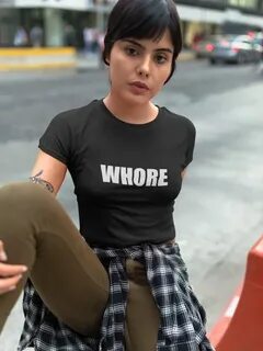 Whore Crop Top Shirt for women sexy slutty tshirt tramp Etsy