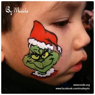The Grinch face painting by Maile: www.maile.org. Christmas 