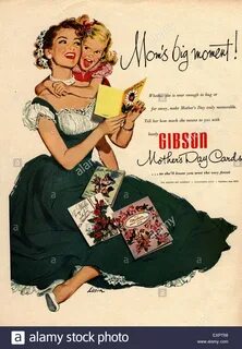 1940s USA Gibson Mother's Day Magazine Advert Stock Photo - 