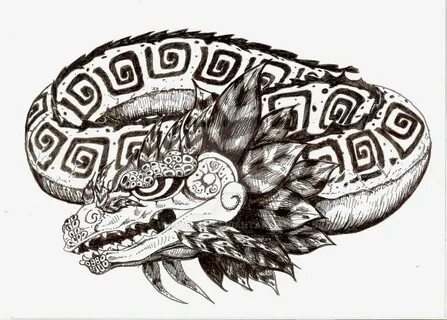 Quetzalcoatl Dragon Tattoo Design by Unoyente Aztec tattoo, 